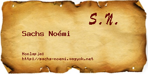 Sachs Noémi névjegykártya